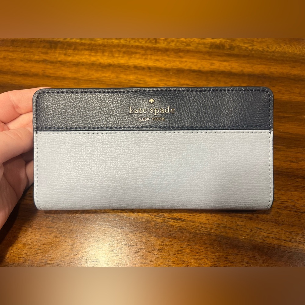 Kate Spade EUC Navy and Light Blue Wallet